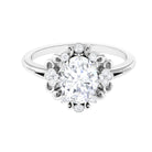 7X9mm Oval Cut Certified Moissanite Vintage Statement Ring D-VS1 - Rosec Jewels