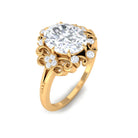 7X9mm Oval Cut Certified Moissanite Vintage Statement Ring D-VS1 - Rosec Jewels