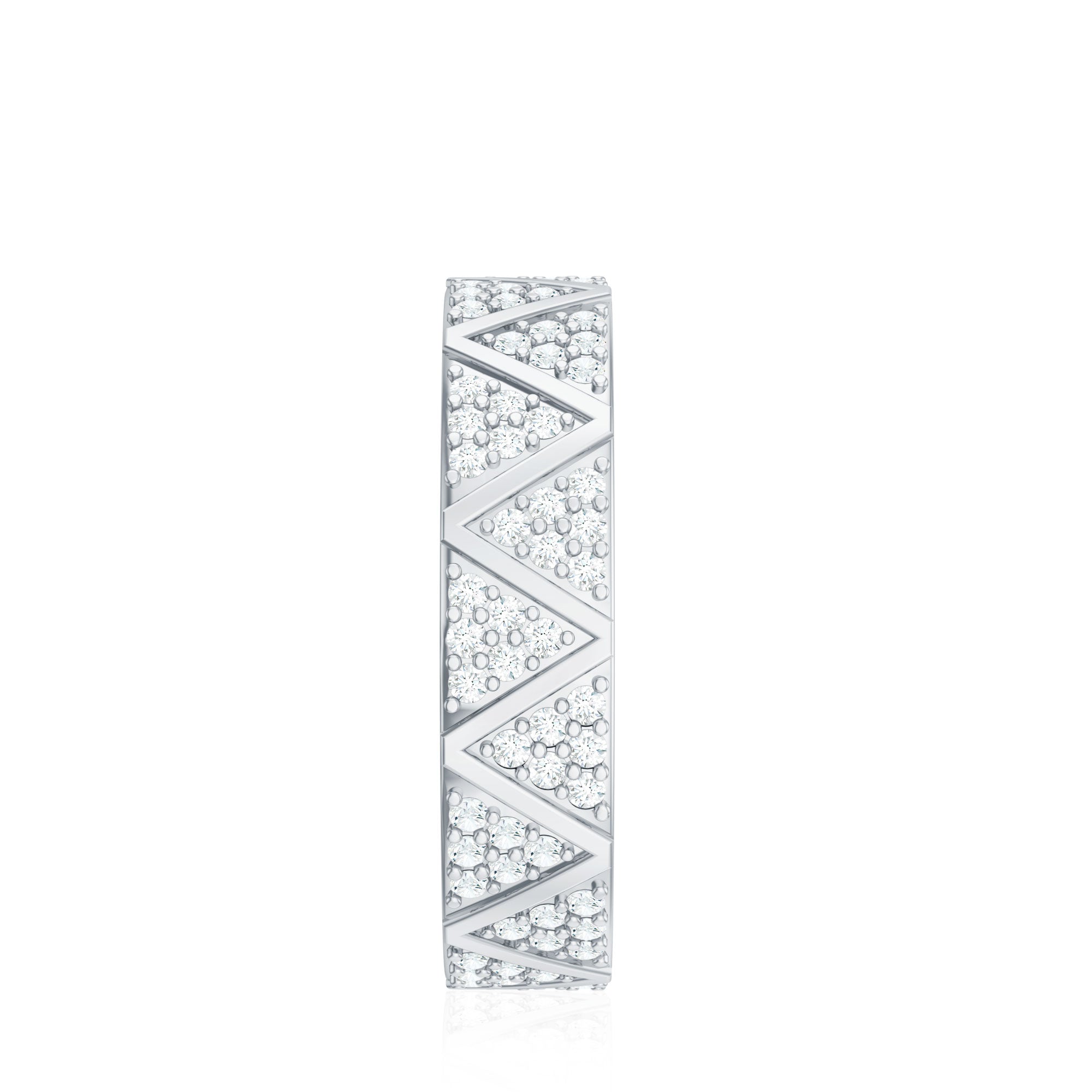 Natural Diamond Wide Wedding Band for Women Natural - ( HI-SI ) - Rosec Jewels