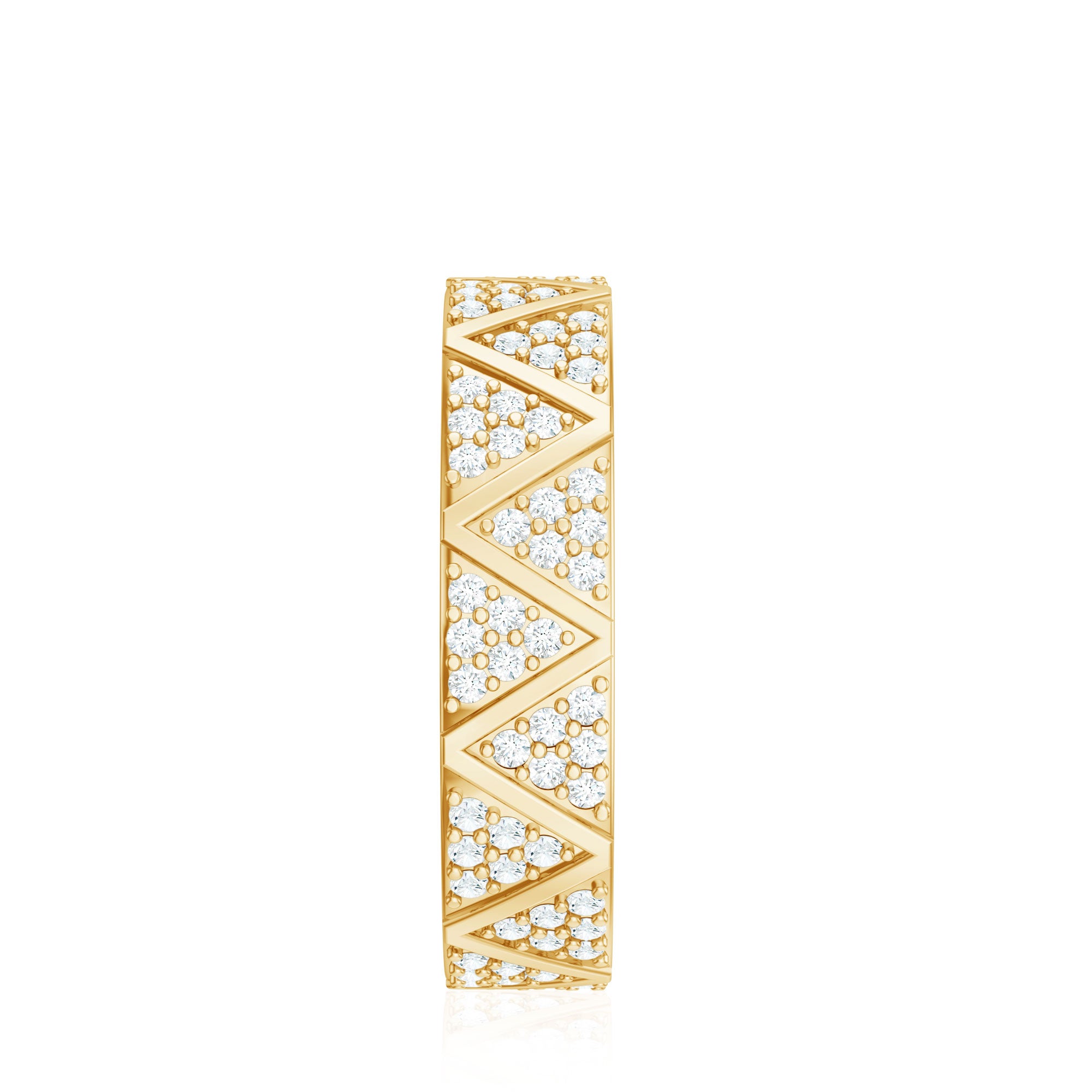 Natural Diamond Wide Wedding Band for Women Natural - ( HI-SI ) - Rosec Jewels