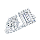 Toi Et Moi Moissanite Engagement Ring for Women D-VS1 - Rosec Jewels