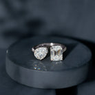 Toi Et Moi Moissanite Engagement Ring for Women D-VS1 - Rosec Jewels