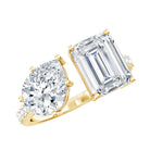 Toi Et Moi Moissanite Engagement Ring for Women D-VS1 - Rosec Jewels