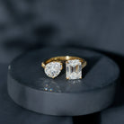 Toi Et Moi Moissanite Engagement Ring for Women D-VS1 - Rosec Jewels