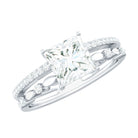 Moissanite Square Cut Engagement Ring With Certificate D-VS1 - Rosec Jewels