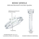 Moissanite Square Cut Engagement Ring With Certificate D-VS1 - Rosec Jewels