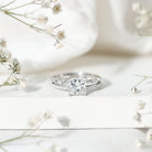 Moissanite Square Cut Engagement Ring With Certificate D-VS1 - Rosec Jewels