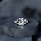 Moissanite Square Cut Engagement Ring With Certificate D-VS1 - Rosec Jewels