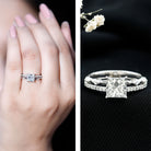 Moissanite Square Cut Engagement Ring With Certificate D-VS1 - Rosec Jewels