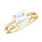 Moissanite Square Cut Engagement Ring With Certificate D-VS1 - Rosec Jewels
