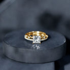 Moissanite Square Cut Engagement Ring With Certificate D-VS1 - Rosec Jewels