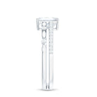 Rosec Jewels-6X8 mm Emerald Cut Moissanite Solitaire Engagement Double Band Ring