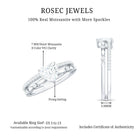 7 mm Heart Moissanite Solitaire Double Band Ring Set D-VS1 - Rosec Jewels