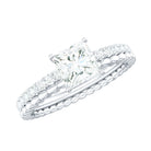 Certified Moissanite Square Cut Engagement Ring For Women D-VS1 - Rosec Jewels