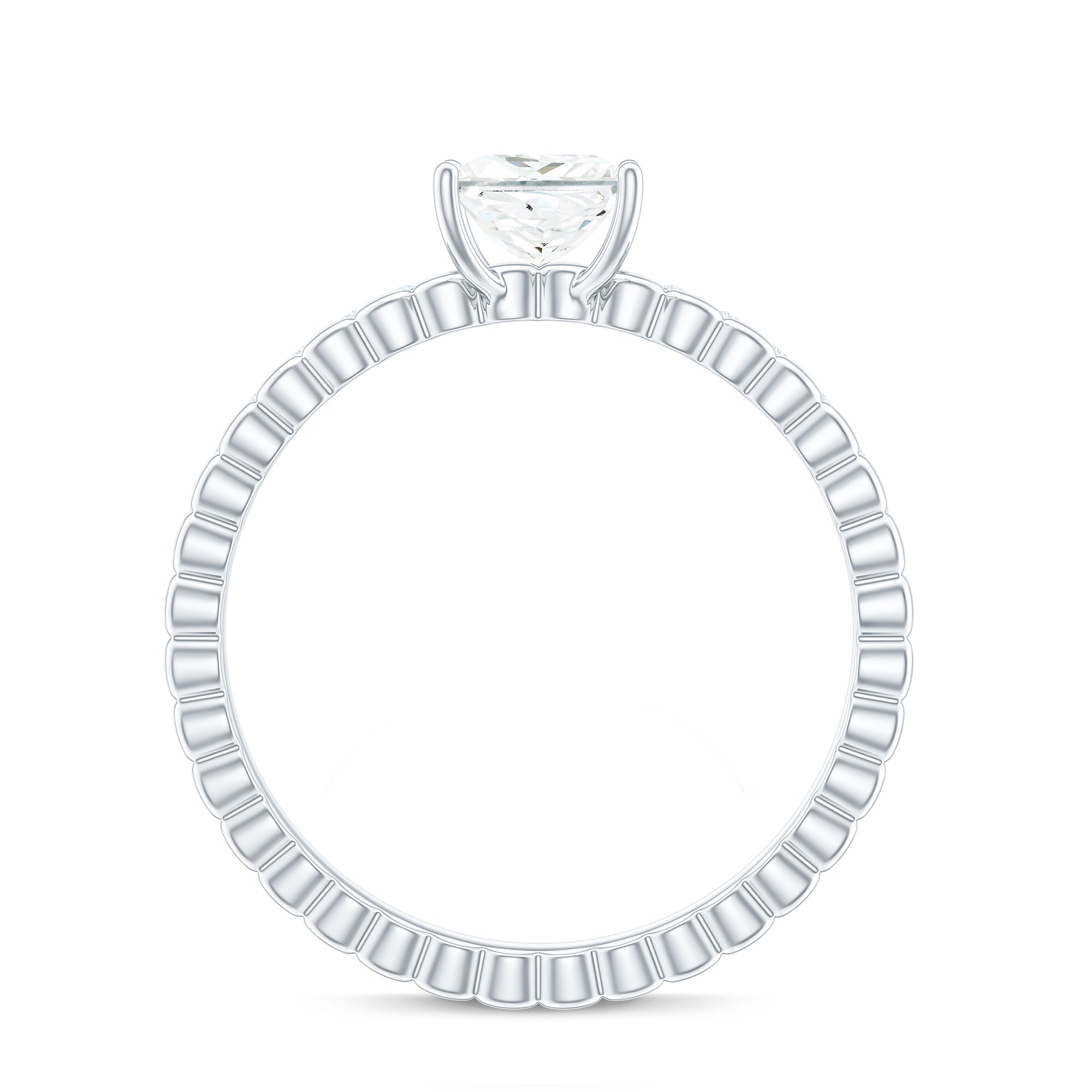 Certified Moissanite Square Cut Engagement Ring For Women D-VS1 - Rosec Jewels