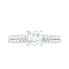 Certified Moissanite Square Cut Engagement Ring For Women D-VS1 - Rosec Jewels