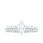 Marquise Cut Moissanite Solitaire Engagement Ring D-VS1 - Rosec Jewels