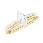 Marquise Cut Moissanite Solitaire Engagement Ring D-VS1 - Rosec Jewels