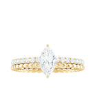 Marquise Cut Moissanite Solitaire Engagement Ring D-VS1 - Rosec Jewels