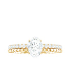 5x7mm Solitaire Moissanite Oblong Engagement Ring D-VS1 - Rosec Jewels
