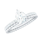 5X7mm Pear Cut Moissanite Solitaire Engagement Ring D-VS1 - Rosec Jewels
