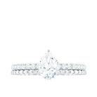 5X7mm Pear Cut Moissanite Solitaire Engagement Ring D-VS1 - Rosec Jewels