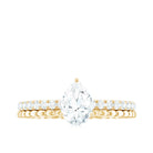 5X7mm Pear Cut Moissanite Solitaire Engagement Ring D-VS1 - Rosec Jewels