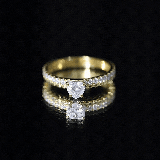 Rosec Jewels-Heart Shape Moissanite Designer Engagement Ring for Women