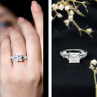 3 Carat Princess Cut Moissanite Solitaire Engagement Ring in Split Shank D-VS1 - Rosec Jewels