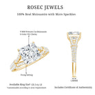 3 Carat Princess Cut Moissanite Solitaire Engagement Ring in Split Shank D-VS1 - Rosec Jewels