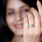 3 Carat Princess Cut Moissanite Solitaire Engagement Ring in Split Shank D-VS1 - Rosec Jewels