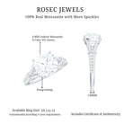 Cushion Cut Moissanite Solitaire Engagement Ring with Split Shank D-VS1 - Rosec Jewels