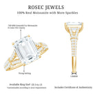 7x9 MM Emerald Cut Moissanite Split Shank Engagement Ring for Women D-VS1 - Rosec Jewels