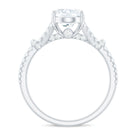 Rosec Jewels-7X9 mm Oval Cut Moissanite Statement Engagement Ring with Split Shank