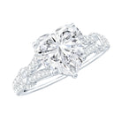 Heart Shape Moissanite Solitaire Engagement Ring in Split Shank D-VS1 - Rosec Jewels