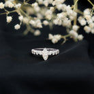 Marquise Moissanite Solitaire Engagement Ring with Side Stones D-VS1 - Rosec Jewels