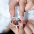 Marquise Moissanite Solitaire Engagement Ring with Side Stones D-VS1 - Rosec Jewels