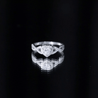 Heart Shape Moissanite Halo Engagement Ring with Infinity Band D-VS1 - Rosec Jewels
