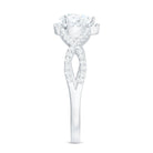 Pear Shaped Moissanite Crossover Engagement Ring with Halo D-VS1 - Rosec Jewels