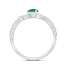 Rosec Jewels-Lab Created Emerald Infinity Promise Ring With Diamond
