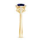 Certified 2.7 Carat Lab Grown Blue Sapphire Diamond Engagement Ring for Women AAAA - Rosec Jewels