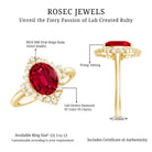 Vintage Inspired Lab Grown Ruby and Diamond Engagement Ring AAAA - Rosec Jewels