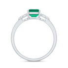 Lab Grown Emerald Designer Engagement Ring With Diamond AAAA - Rosec Jewels