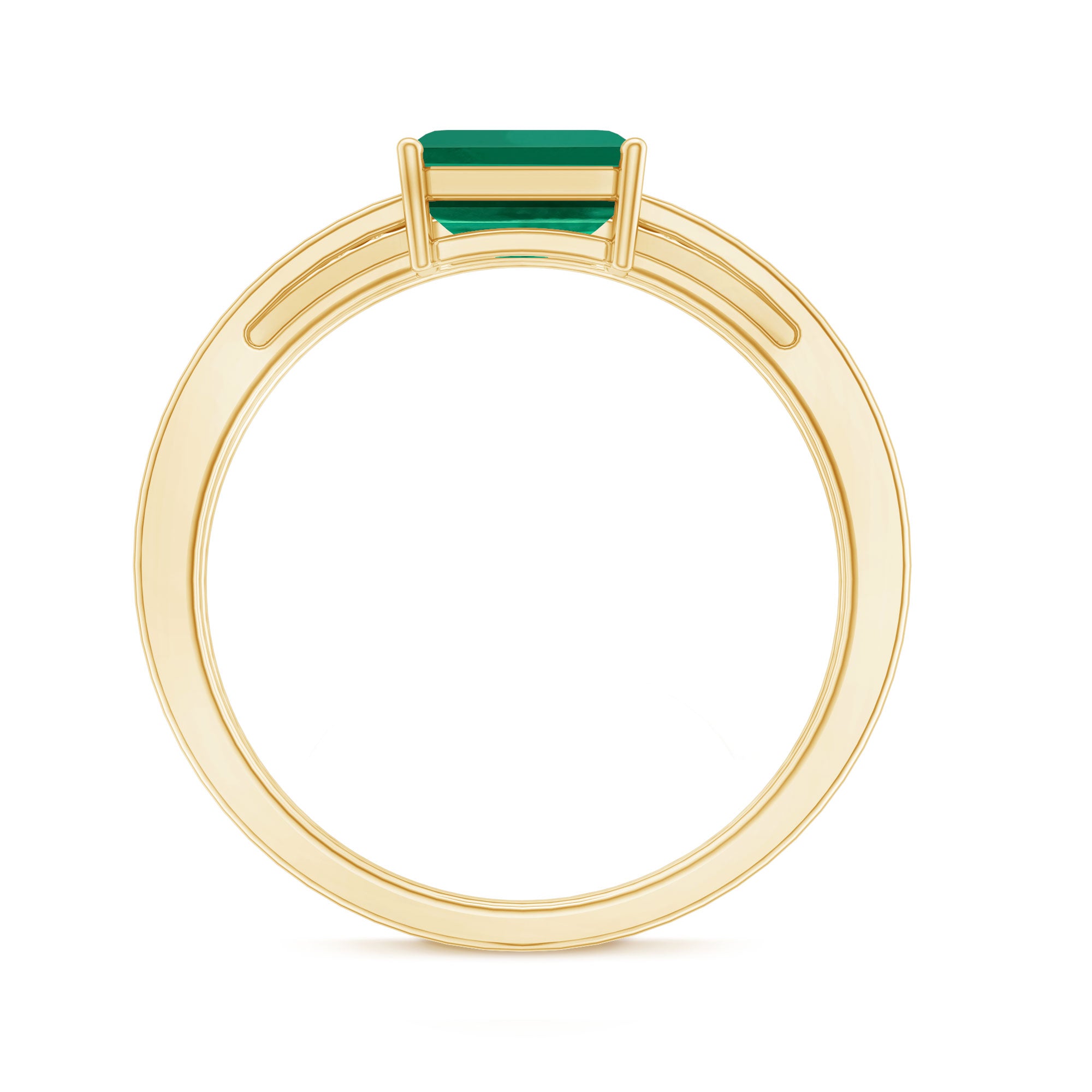 Rosec Jewels-Certified Lab Grown Emerald East West Engagement Ring