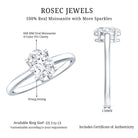 Certified 6X8mm Solitaire Moissanite Oval Engagement Ring D-VS1 - Rosec Jewels