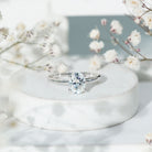 Certified 6X8mm Solitaire Moissanite Oval Engagement Ring D-VS1 - Rosec Jewels