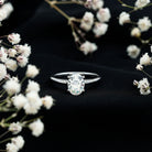 Certified 6X8mm Solitaire Moissanite Oval Engagement Ring D-VS1 - Rosec Jewels