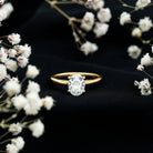 Certified 6X8mm Solitaire Moissanite Oval Engagement Ring D-VS1 - Rosec Jewels