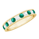 Certified Lab Grown Emerald Diamond Half Eternity Anniversary Band in Channel Setting AAAA - Rosec Jewels