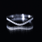 Curved Lab Grown Diamond Wedding Band – Chevron Pavé Contour Ring Lab - ( EF-VS ) 14K Yellow Gold - Rosec Jewels